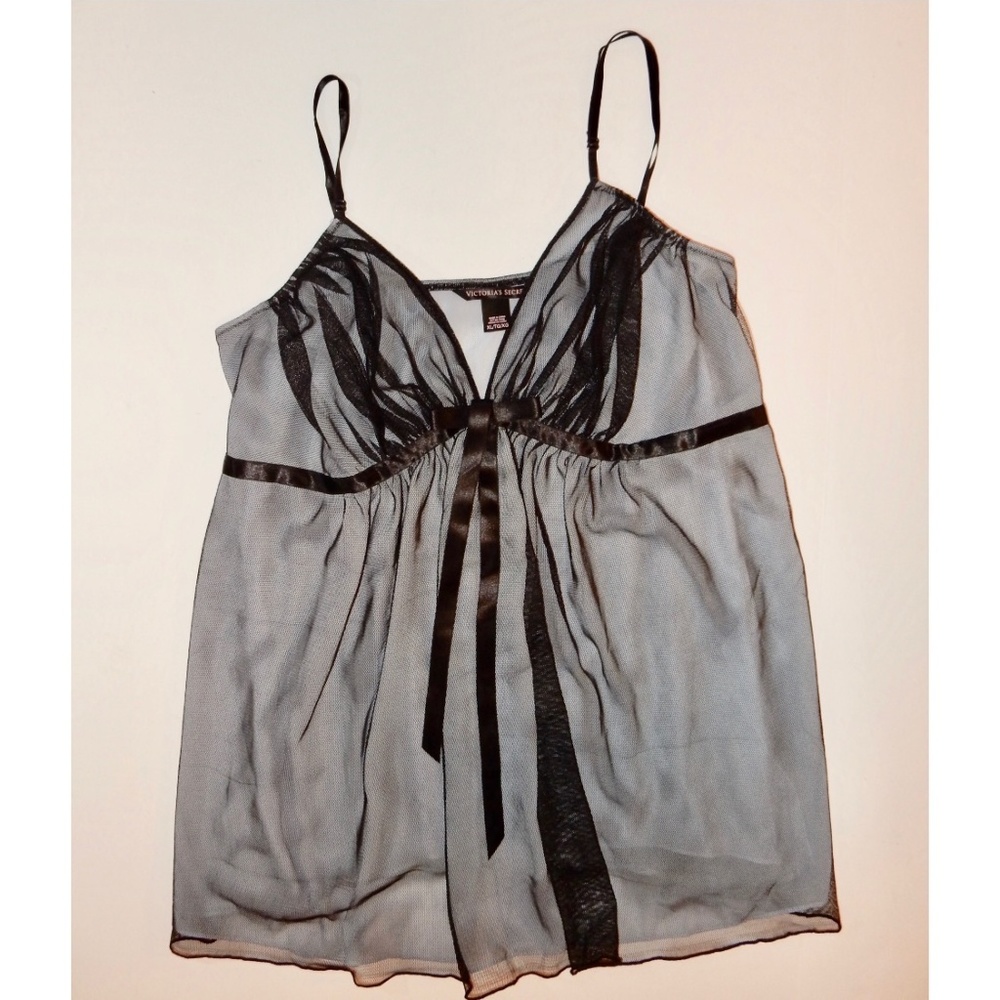 Victorias Secret Cami Sheer Nightie XL Black - Picture 1 of 8